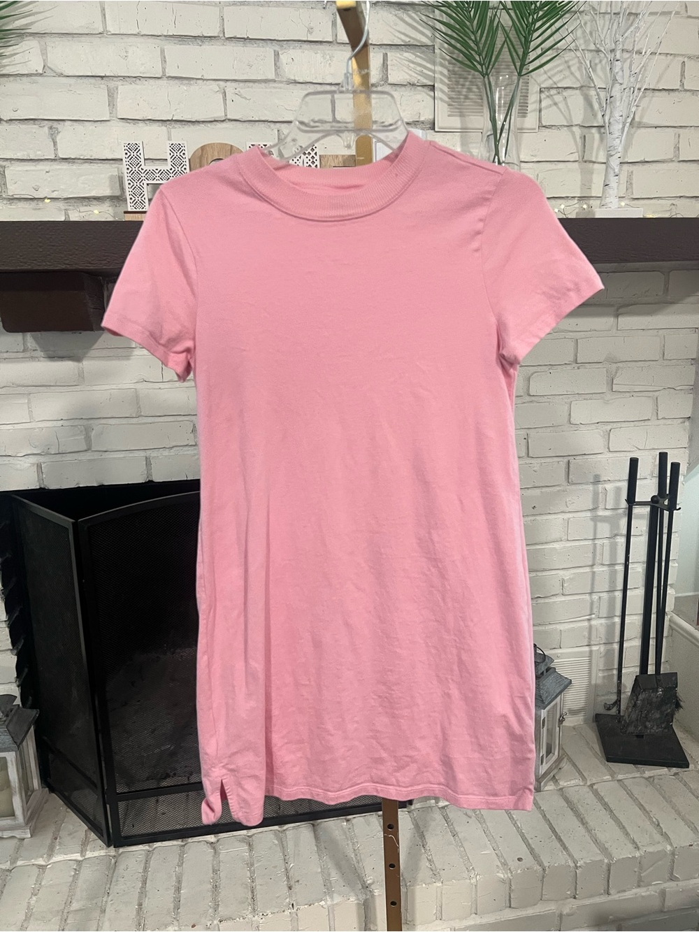 Old Navy Pink Short-Sleeve T-Shirt Mini Dress